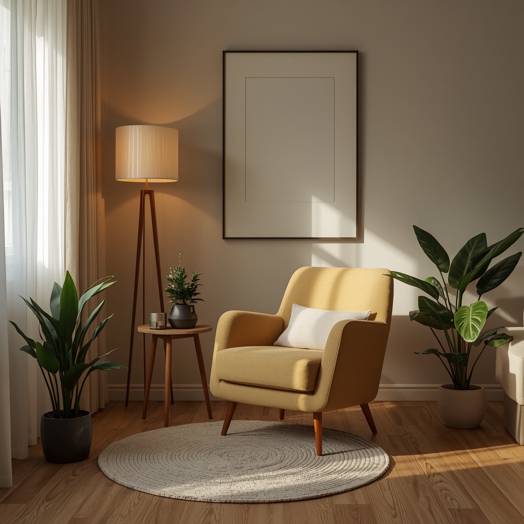 comfortable modern therapy office with warm lighting soft armchair and indoor plants creating a safe healing environment